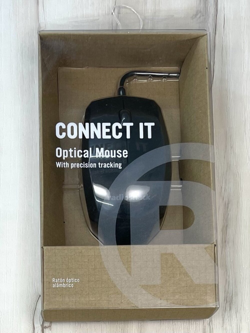 RADIO SHACK Connect It 3-Button Wired OPTICAL MOUSE w/ Tracking 5.9' Cable NIP